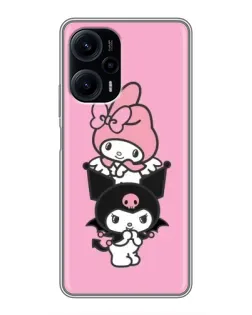 Чехол для Xiaomi POCO F5 с картинкой «My Melody и Kuromi» Чехол для Xiaomi POCO F5 с картинкой «My Melody и Kuromi»