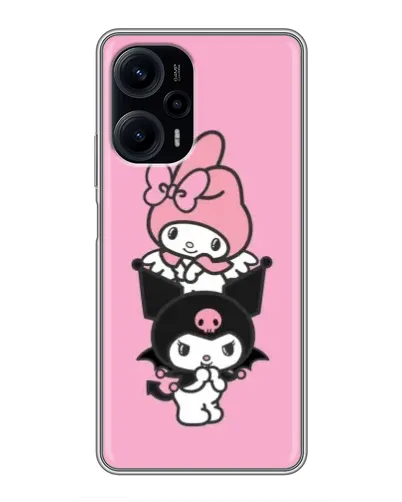 Чехол для Xiaomi POCO F5 с картинкой «My Melody и Kuromi» Чехол для Xiaomi POCO F5 с картинкой «My Melody и Kuromi»