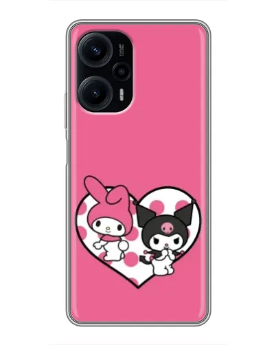 Чехол для Xiaomi POCO F5 с картинкой «Kuromi и My Melody» Чехол для Xiaomi POCO F5 с картинкой «Kuromi и My Melody»
