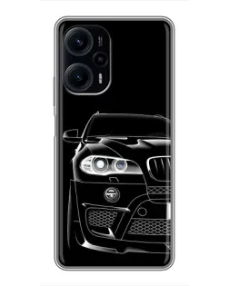 Чехол для Xiaomi POCO F5 с картинкой «Темный силуэт BMW»