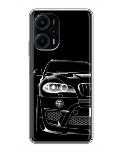 Чехол для Xiaomi POCO F5 с картинкой «Темный силуэт BMW»