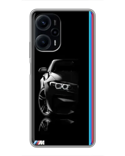 Чехол для Xiaomi POCO F5 с картинкой «Силуэт BMW в темноте»