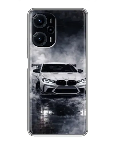 Чехол для Xiaomi POCO F5 с картинкой «BMW сквозь туман»