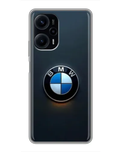Чехол для Xiaomi POCO F5 с картинкой «Логотип BMW — минимализм»