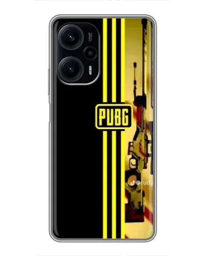 Чехол для Xiaomi POCO F5 с картинкой «PUBG — камуфляжный шлем»