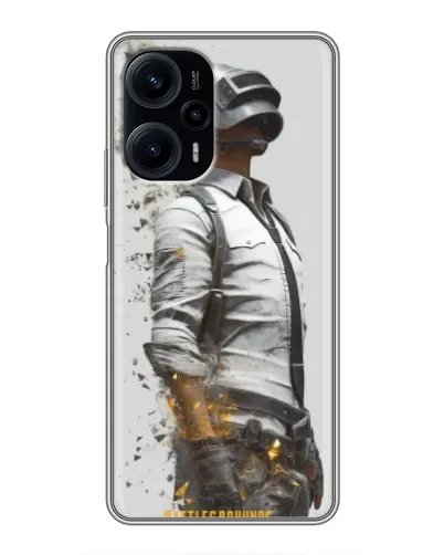Чехол для Xiaomi POCO F5 с картинкой «PUBG — боец в пыли»