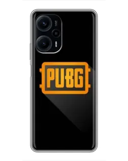 Чехол для Xiaomi POCO F5 с картинкой «PUBG — рамка лого»