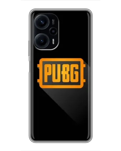 Чехол для Xiaomi POCO F5 с картинкой «PUBG — рамка лого»