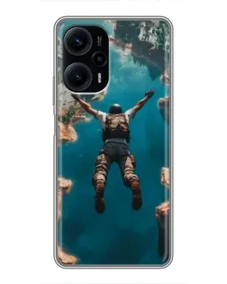 Чехол для Xiaomi POCO F5 с картинкой «PUBG — свободное падение»