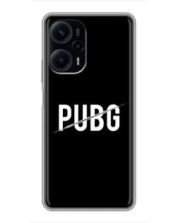Чехол для Xiaomi POCO F5 с картинкой «PUBG — белый логотип»