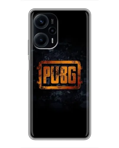 Чехол для Xiaomi POCO F5 с картинкой «PUBG — золотой логотип»