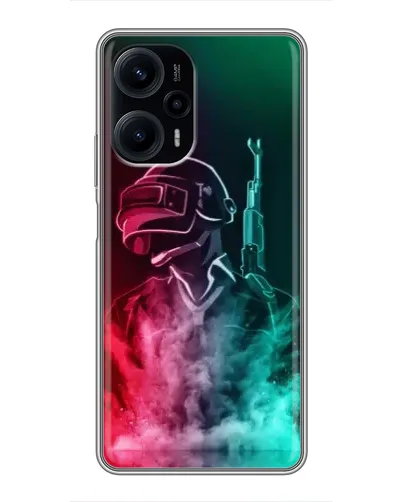 Чехол для Xiaomi POCO F5 с картинкой «PUBG — огненный воин»