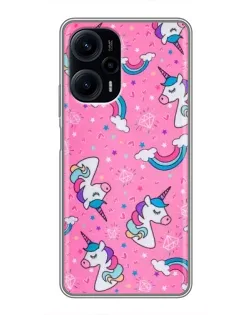 Чехол для Xiaomi POCO F5 с картинкой «Unicorn паттерн розовый» Чехол для Xiaomi POCO F5 с картинкой «Unicorn паттерн розовый»