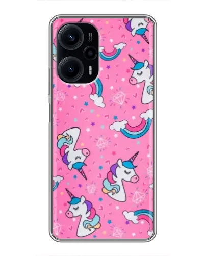 Чехол для Xiaomi POCO F5 с картинкой «Unicorn паттерн розовый» Чехол для Xiaomi POCO F5 с картинкой «Unicorn паттерн розовый»