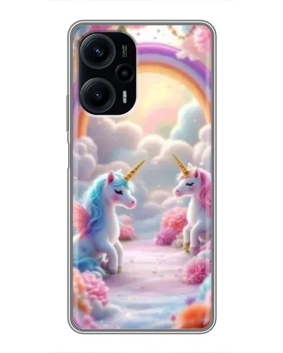Чехол для Xiaomi POCO F5 с картинкой «Радуга и единороги» Чехол для Xiaomi POCO F5 с картинкой «Радуга и единороги»