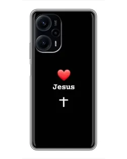 Чохол для Xiaomi POCO F5 з картинкою «Серце - Jesus»