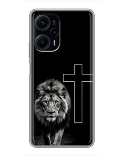 Чохол для Xiaomi POCO F5 з картинкою «Лев та Хрест»