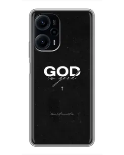 Чехол для Xiaomi POCO F5 с картинкой «GOD — Бог над всем»