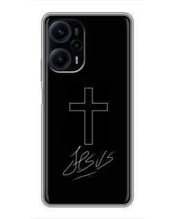 Чехол для Xiaomi POCO F5 с картинкой «Графический крест Jesus» Чехол для Xiaomi POCO F5 с картинкой «Графический крест Jesus»