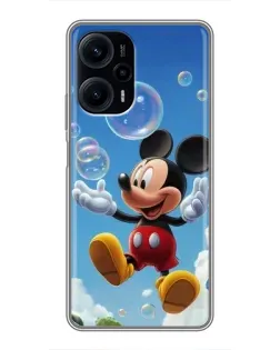 Чохол для Xiaomi POCO F5 з картинкою «Mickey та мильні бульбашки»