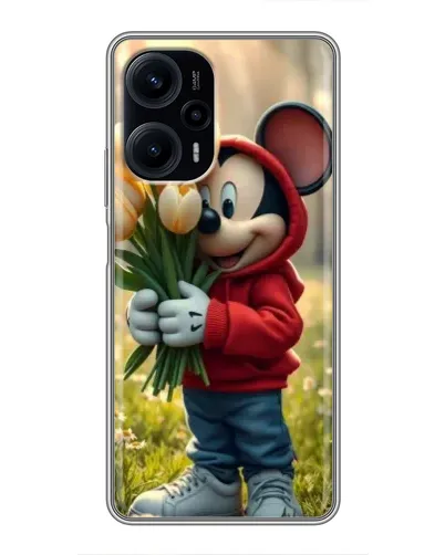 Чохол для Xiaomi POCO F5 з картинкою «Міккі з тюльпанами»