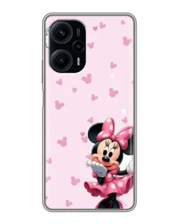 Чохол для Xiaomi POCO F5 з картинкою «Мінні Маус та сердечка»