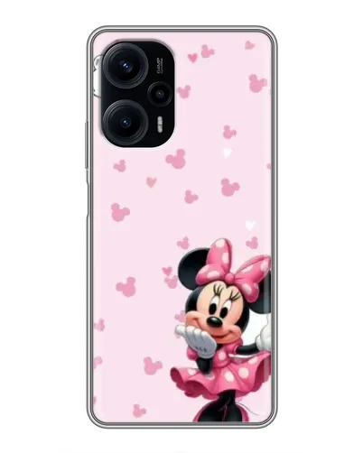 Чохол для Xiaomi POCO F5 з картинкою «Мінні Маус та сердечка»