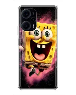 Чехол для Xiaomi POCO F5 с картинкой «Взрывной Спанч Боб»
