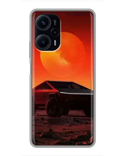 Чехол для Xiaomi POCO F5 с картинкой «Cybertruck на Марсе»