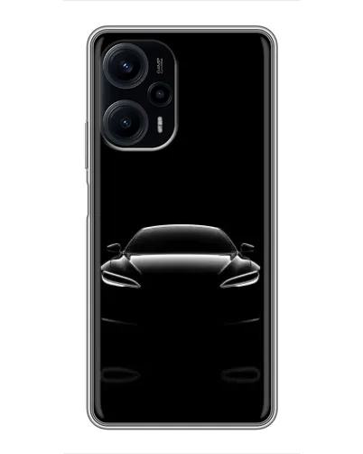 Чехол для Xiaomi POCO F5 с картинкой «Силуэт Tesla Night»