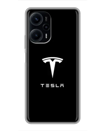 Чехол для Xiaomi POCO F5 с картинкой «Tesla White Logo»