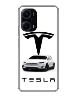 Чехол для Xiaomi POCO F5 с картинкой «Tesla White Style»