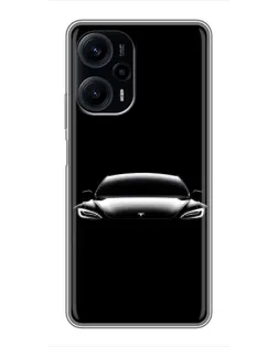 Чехол для Xiaomi POCO F5 с картинкой «Фары Tesla Night»