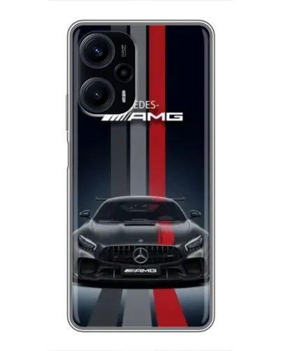 Чехол для Xiaomi POCO F5 с картинкой «Mercedes — белый карбон»