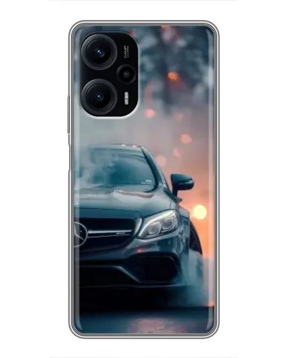Чехол для Xiaomi POCO F5 с картинкой «Mercedes — ночной город»