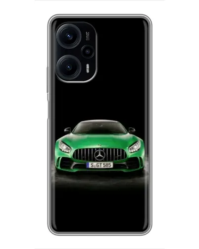 Чехол для Xiaomi POCO F5 с картинкой «Mercedes — неоновый лого»