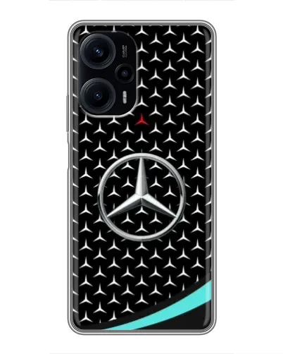 Чехол для Xiaomi POCO F5 с картинкой «Mercedes — бирюзовый акцент»