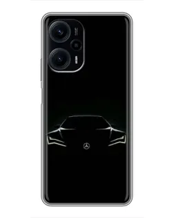 Чехол для Xiaomi POCO F5 с картинкой «Mercedes — силуэт авто» Чехол для Xiaomi POCO F5 с картинкой «Mercedes — силуэт авто»