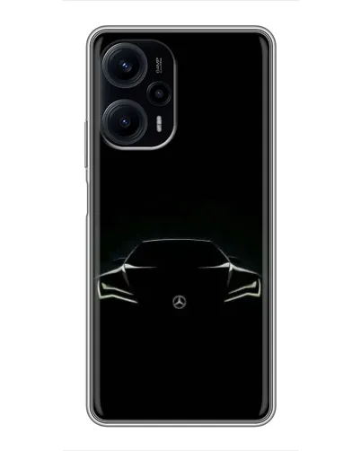 Чехол для Xiaomi POCO F5 с картинкой «Mercedes — силуэт авто» Чехол для Xiaomi POCO F5 с картинкой «Mercedes — силуэт авто»