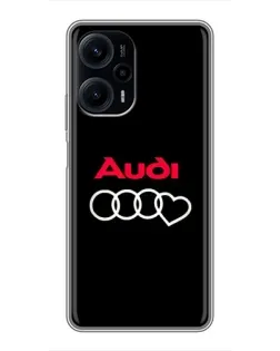 Чехол для Xiaomi POCO F5 с картинкой «Логотип Audi Heart»