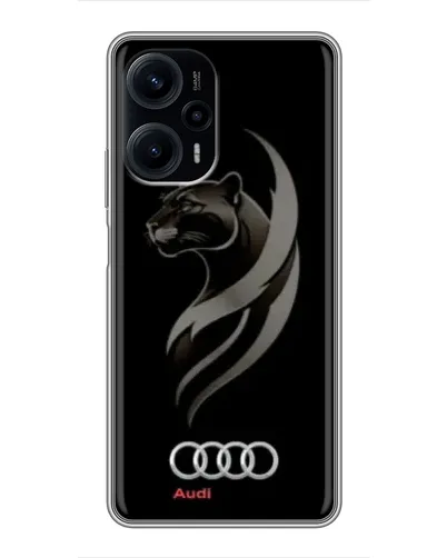 Чехол для Xiaomi POCO F5 с картинкой «Графика — пантера и Audi»