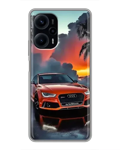 Чехол для Xiaomi POCO F5 с картинкой «Audi — закат»