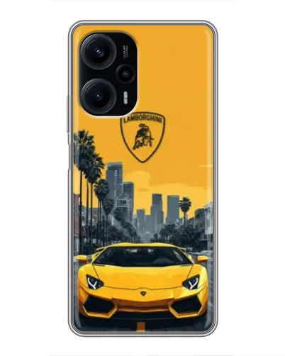 Чехол для Xiaomi POCO F5 с картинкой «Желтый Lamborghini город» Чехол для Xiaomi POCO F5 с картинкой «Желтый Lamborghini город»