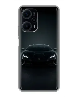 Чехол для Xiaomi POCO F5 с картинкой «Черный Lamborghini Aventador»