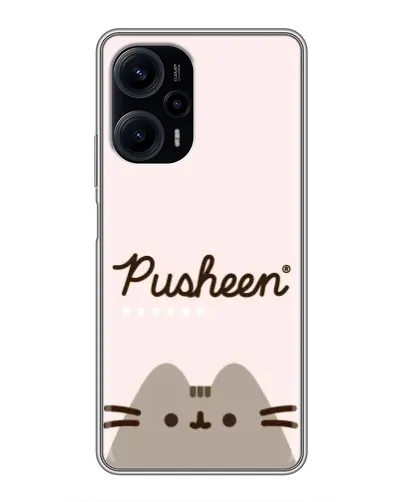 Чехол для Xiaomi POCO F5 с картинкой «Pusheen логотип»