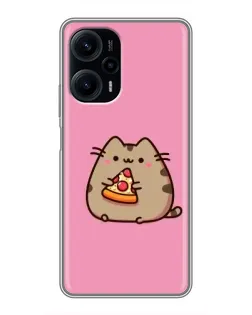 Чехол для Xiaomi POCO F5 с картинкой «Пушин с пиццей»