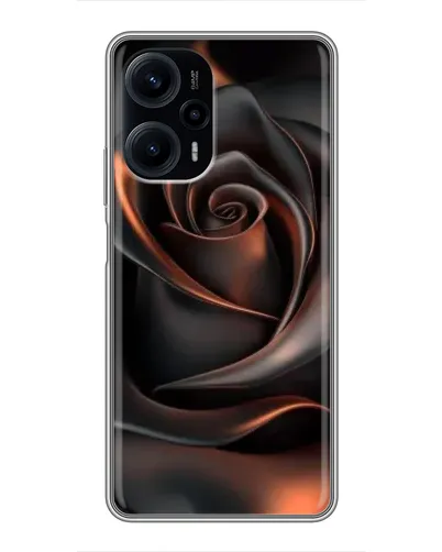 Чехол для Xiaomi POCO F5 с картинкой «Шелковая черная роза»
