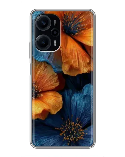 Чехол для Xiaomi POCO F5 с картинкой «Яркая сине-оранжевая флора» Чехол для Xiaomi POCO F5 с картинкой «Яркая сине-оранжевая флора»