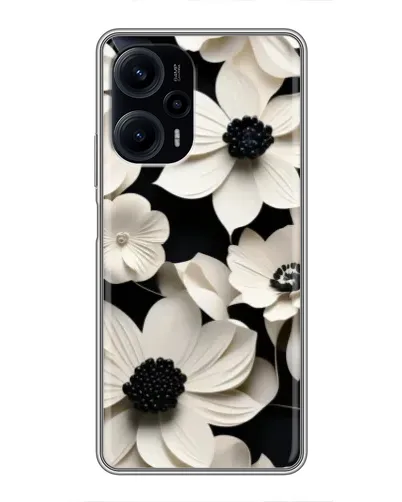 Чехол для Xiaomi POCO F5 с картинкой «Объемные белые цветы»
