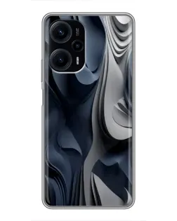 Чохол для Xiaomi POCO F5 з картинкою «Об'ємні сині складки»